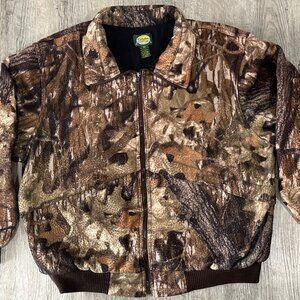 Vintage Cabela’s Outdoor Gear Camo Fleece Jacket Men’s XL 24"x27" Made in Canada